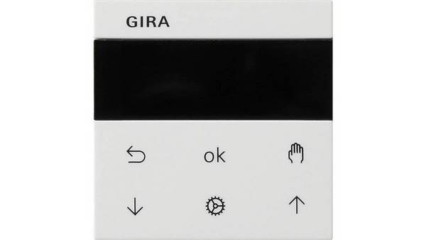 GIRA 536627 S3000 Jaloezieën + Timer Display Systeem - 55 mm - Puur Wit - 536627