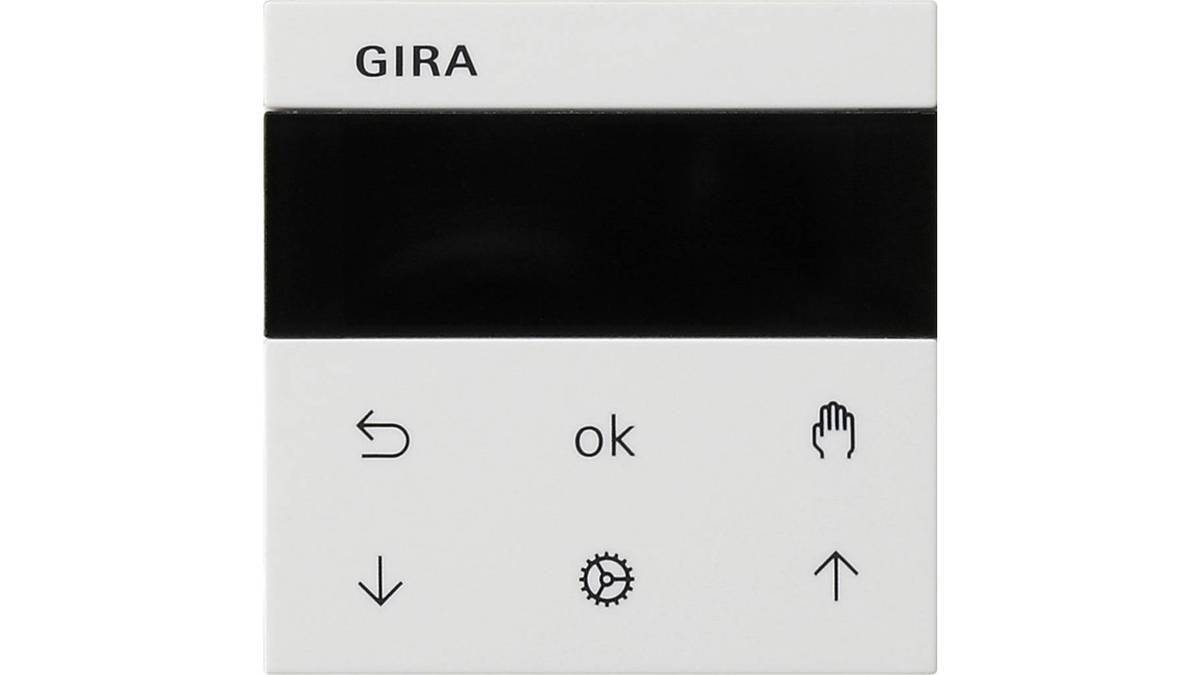 GIRA 536627 S3000 Jaloezieën + Timer Display Systeem - 55 mm - Puur Wit - 536627-0