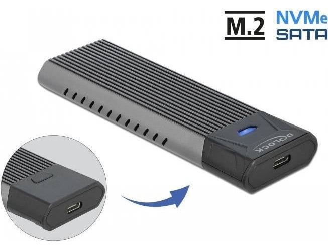 Delock Externe USB Type-C Combo Behuizing voor M.2 NVMe PCIe of SATA SSD 10 Gb/s USB 3.2 (Gen 2) (42638) 10Gb/s-0