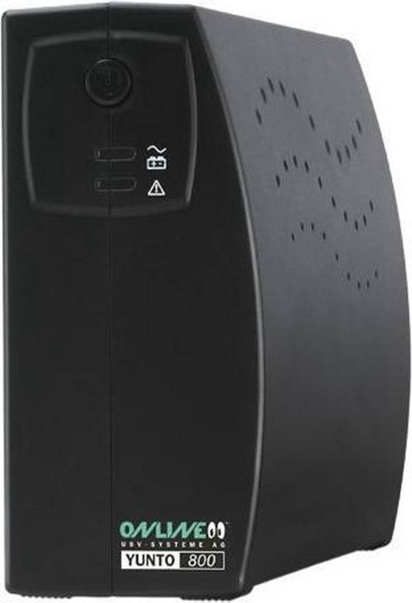 YUNTO 800 Online UPS - 800 VA - 480 Watt - 9 Ah - USB - 3 Uitgangsockets