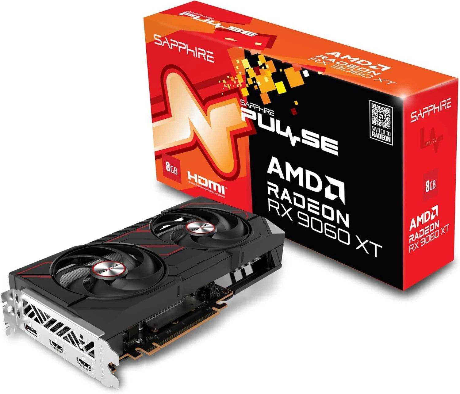 Sapphire Radeon RX9060XT Pulse Gaming GDDR6 - 8.192 MB (11350-05-20 g) 2xHDMI-0