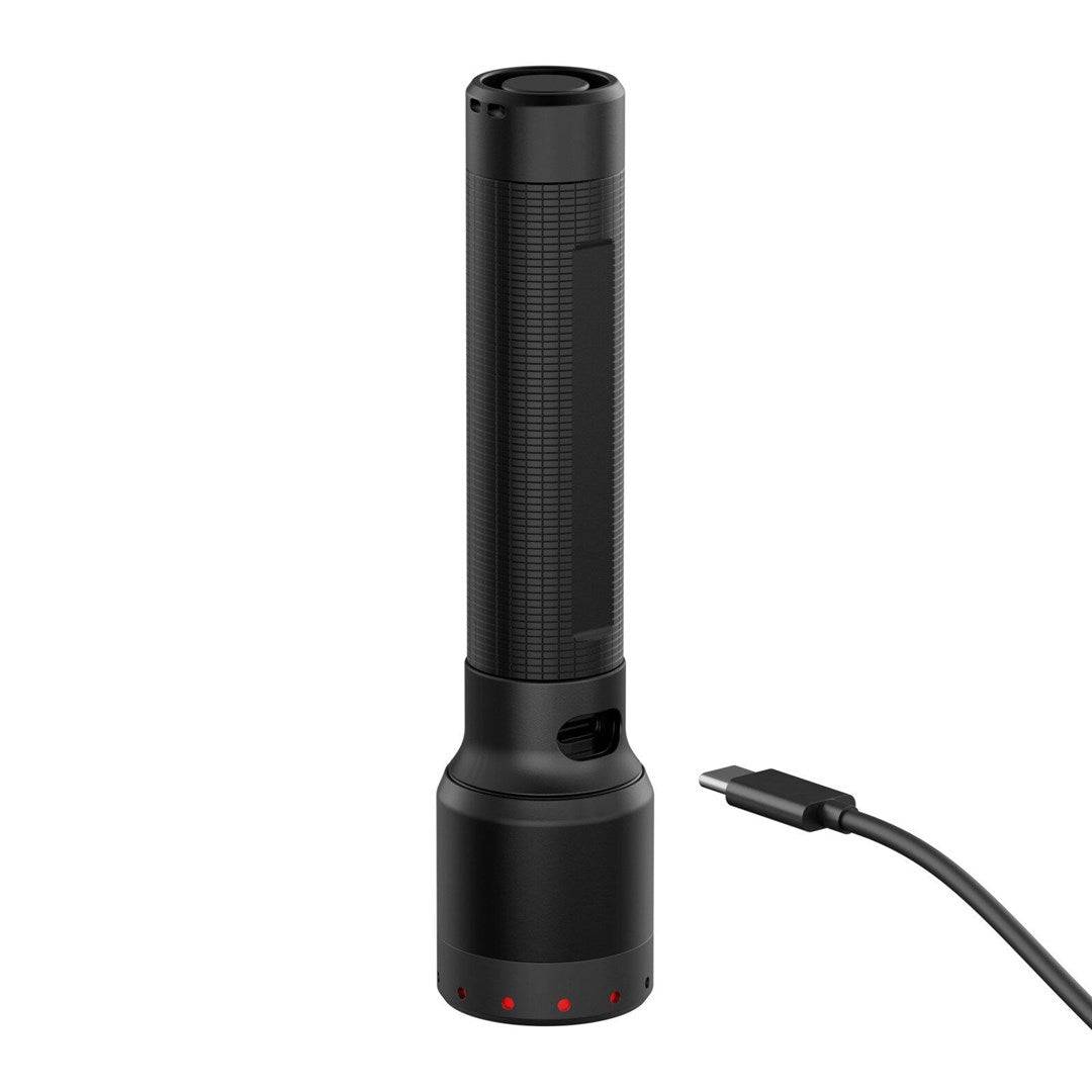 Ledlenser P6R Zwarte Handlamp LED 1200 lm, 320 m, USB-C, IP68-3