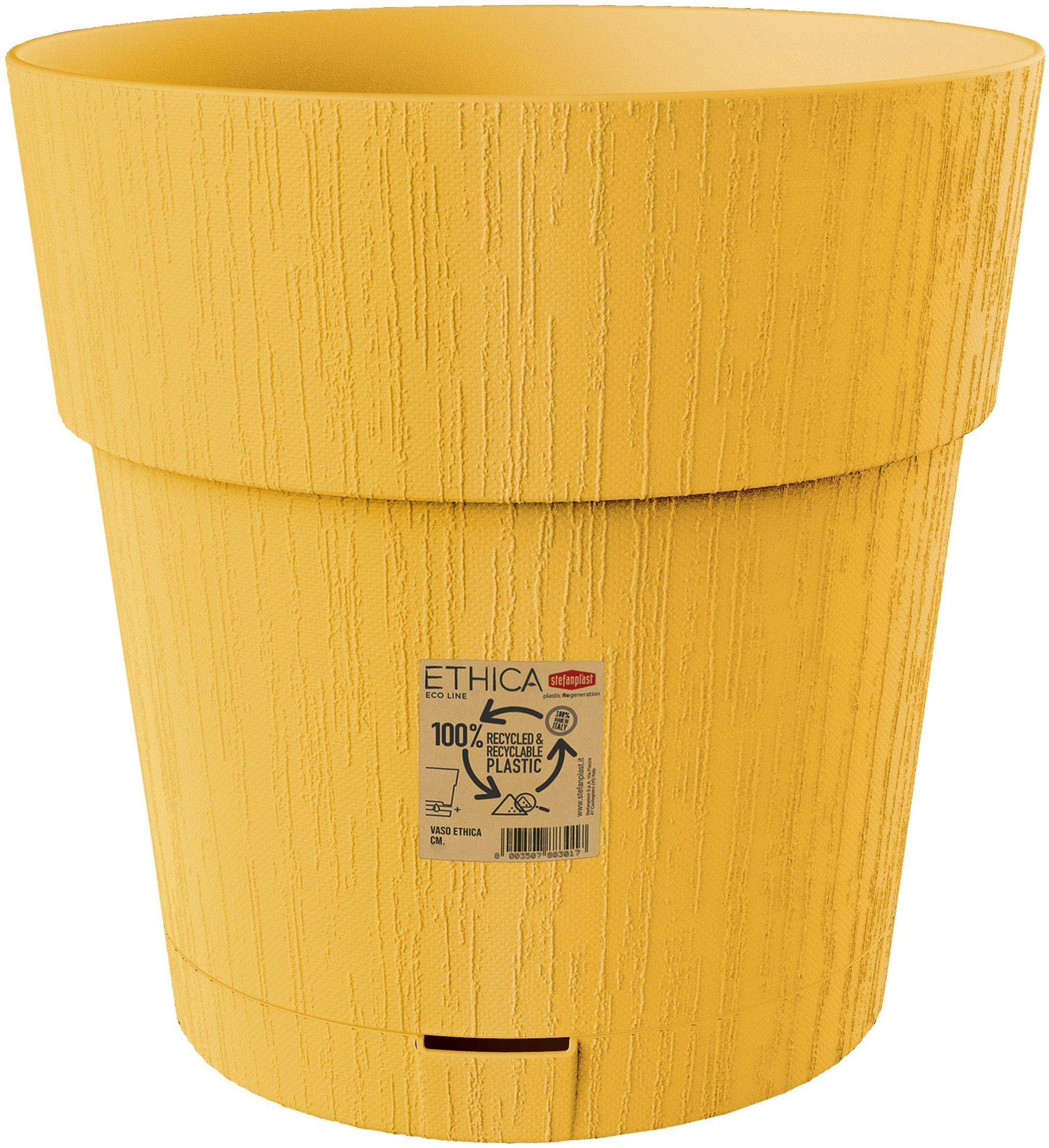 STEFANPLAST ETHICA Bloempot - 2 L - 40x39 cm - Met Waterreservoir - Mosterd h39-3