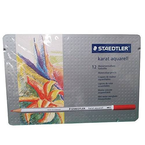 STAEDTLER Karat Aquarelpotloden - 12-delige Metalen Doos - 3.0 mm - 125 M12 12-piece-1