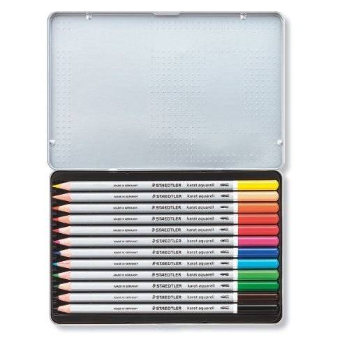 STAEDTLER Karat Aquarelpotloden - 12-delige Metalen Doos - 3.0 mm - 125 M12 12-piece-2