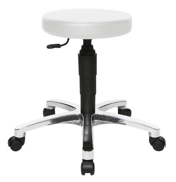 Topstar TEC Draaisteel - 177,80 cm (70"), chroom, witte kunstleer, extra dikke gevoerde zitting - 1 stuk (72279 D16)