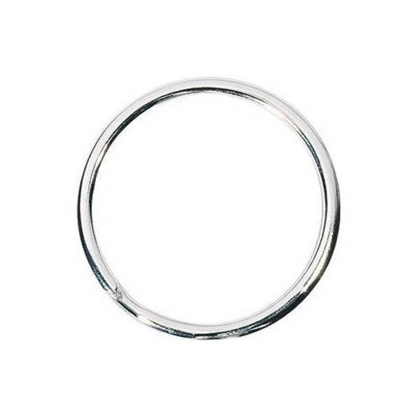 Metalen Sleutelhangers 38 mm Zilver Gepolijst Nikkel Verpakking van 100 (2623038)