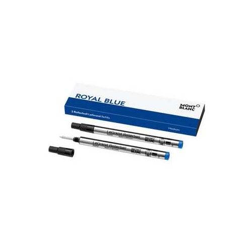 Montwhite LeGrand M Vullingen voor Rollerball Pen, Koninklijk Blauw, 1,0 mm, 2 stuks.-0