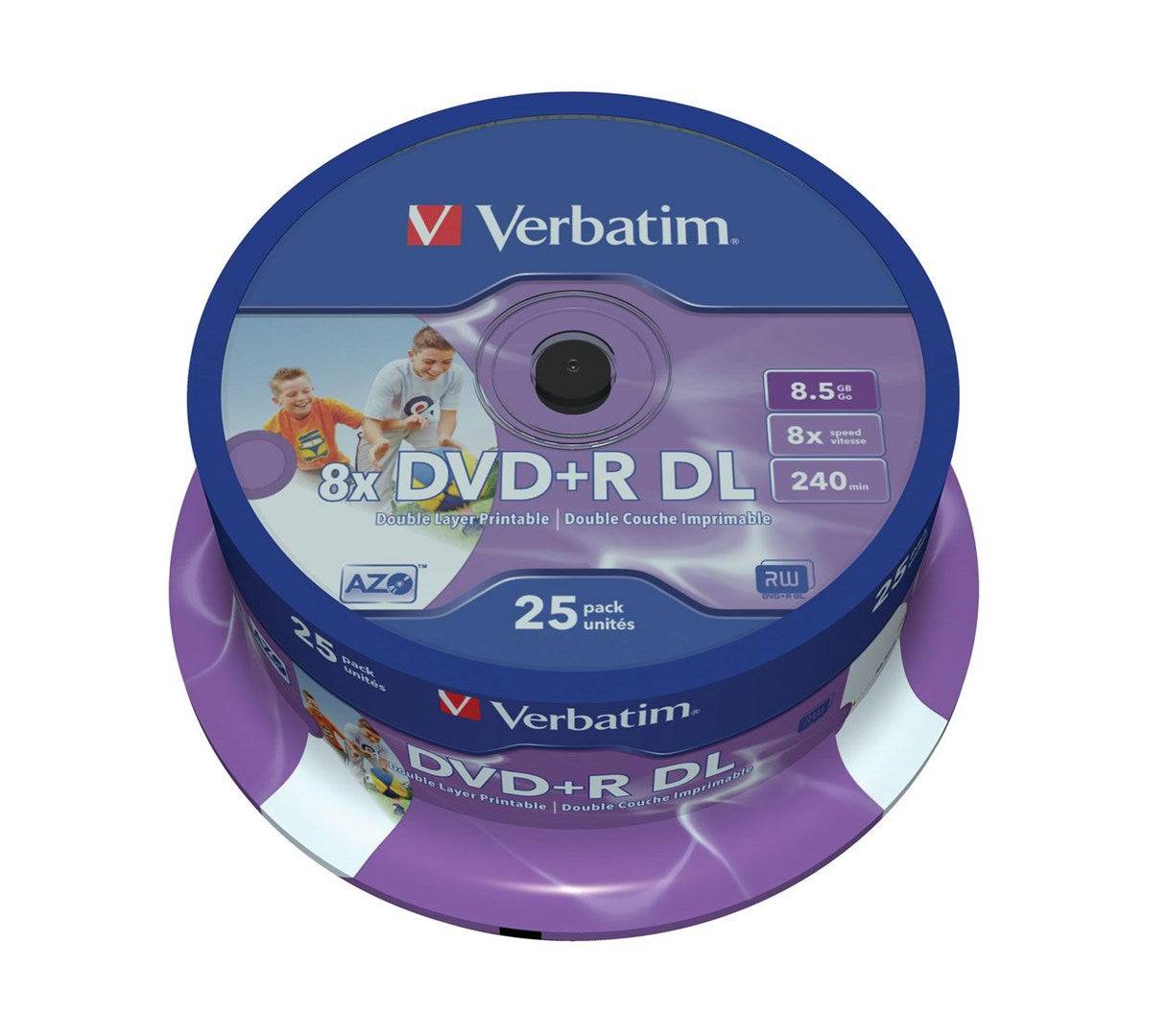 Verbatim 25 x DVD+R DL 8,5 GB 8x Brede Printbare Oppervlakte Spindel-4