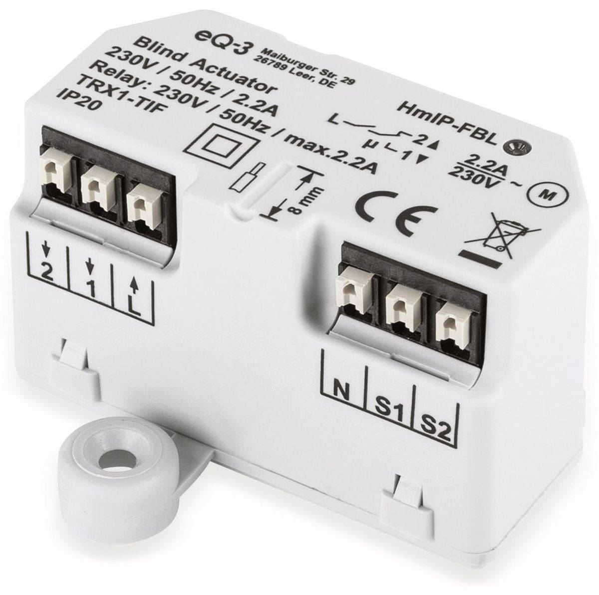 eQ-3 Homematic IP HmIP-FBL Blind Actuator, Draadloos, 868 - 869,4 MHz (151398A0)-0