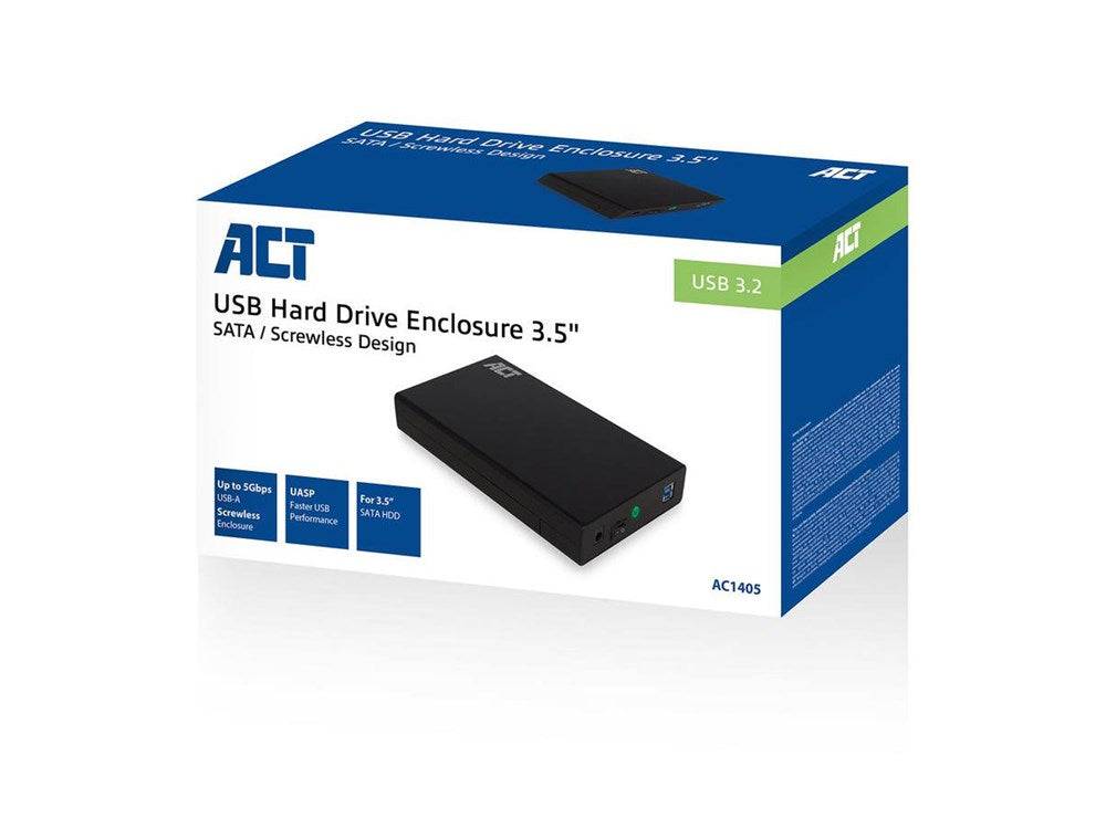 ACT AC1405 Opslagdrive Behuizing - HDD/SSD Behuizing - Zwart - 3,5"-1