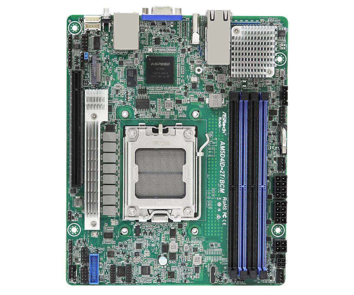 ASRock Rack AM5D4ID-2T/BCM Moederbord - Deep Mini-ITX - Socket AM5 - AMD X300-0