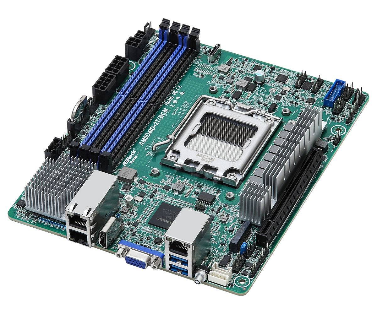 ASRock Rack AM5D4ID-2T/BCM Moederbord - Deep Mini-ITX - Socket AM5 - AMD X300-1