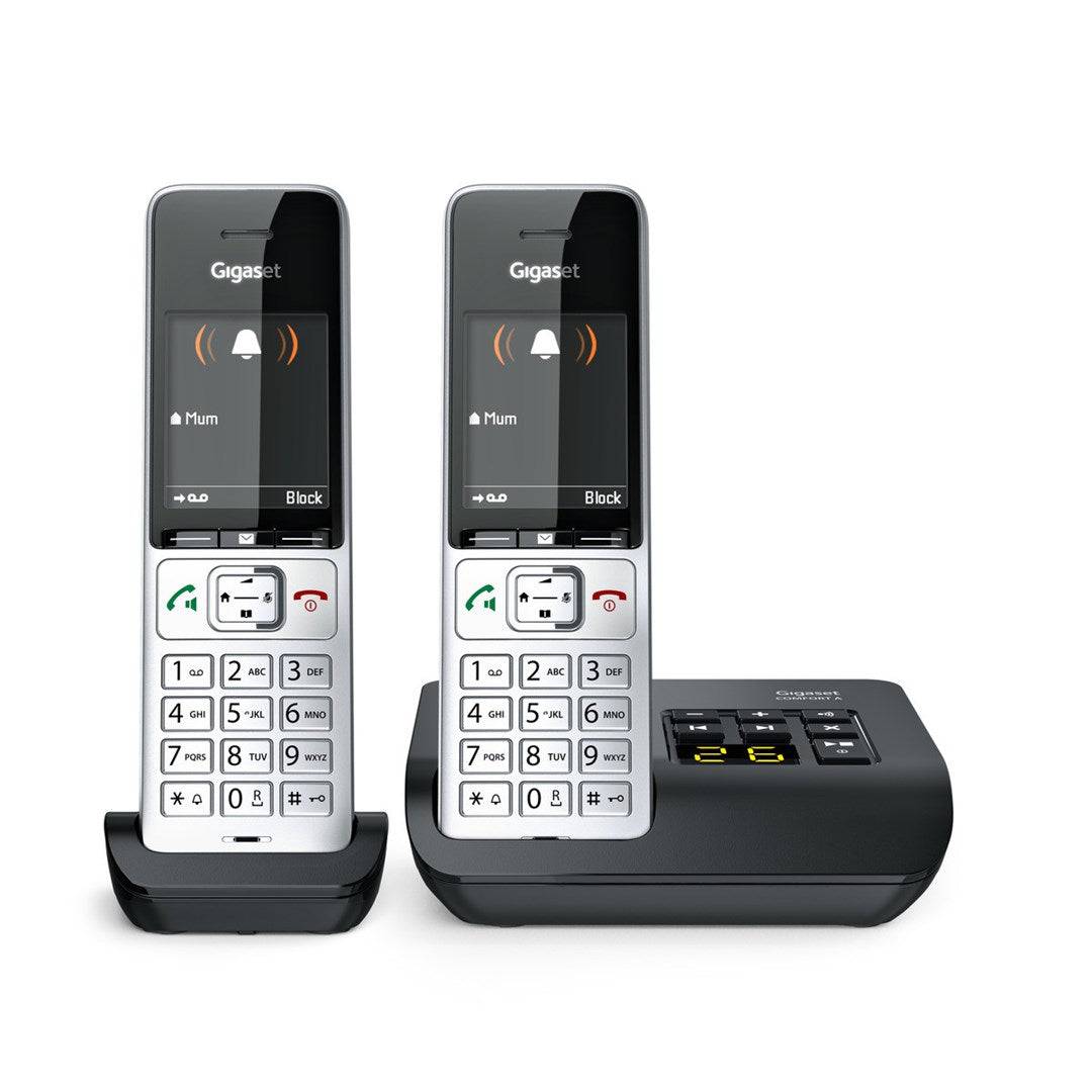 Gigaset 500A Comfort Duo Draadloze Telefoon met Antwoordapparaat - ECO DECT/GAP/CAT-iq - Zilver/Zwart + Extra Handset (L-2