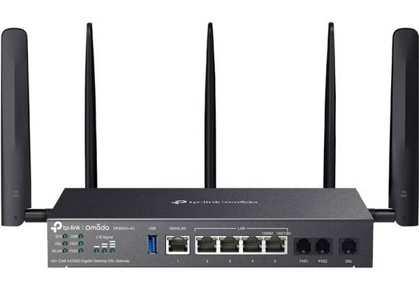 TP-LINK Omada DR3650v-4 g AX3000 Wi-Fi 6 Gigabit Desktop DSL Gateway (DR3650V-4 g)