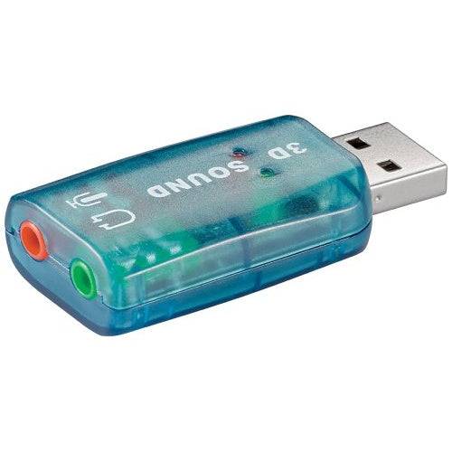 Wentronic Goobay USB 2.0 Geluidskaart, Transparant, voor het Aansluiten van Microfoons en Luidsprekers (68878)-1