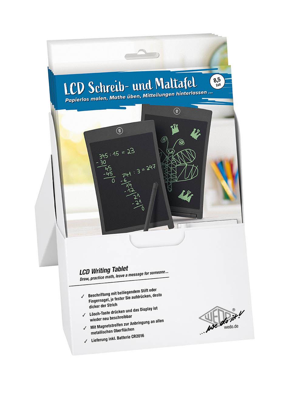 WEDO LCD-schrijftablet met pen, 8,5 inch LCD-scherm, inclusief batterij.-4