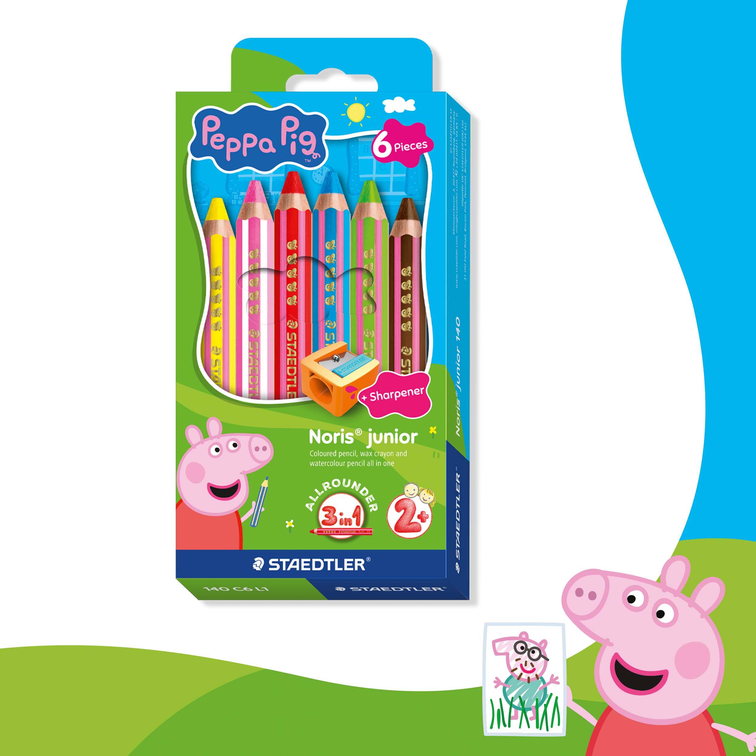 STAEDTLER NJ Peppa Pig kleurpotloden, 6 stuks, 100% PEFC-0