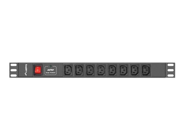 Lanberg - PDU Stekkerdoos 48,3 cm (19") 1U 8x IEC C13 C20 2 m Zwart (PDU-08I-0200-C20-BK)-1