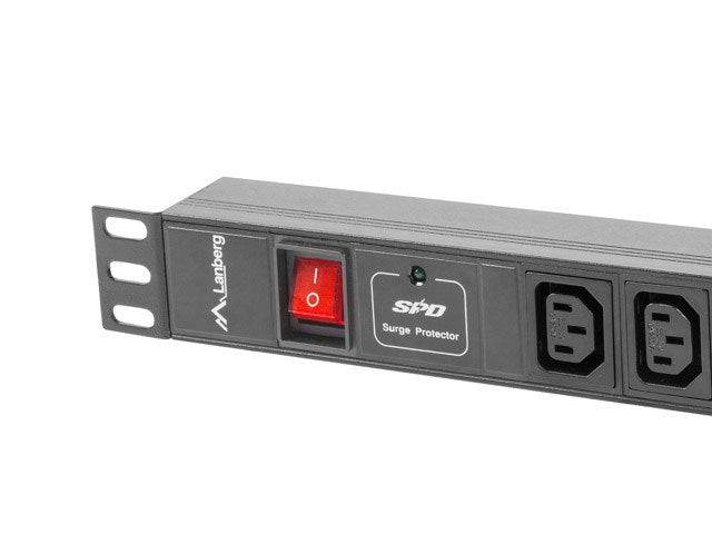 Lanberg - PDU Stekkerdoos 48,3 cm (19") 1U 8x IEC C13 C20 2 m Zwart (PDU-08I-0200-C20-BK)-2