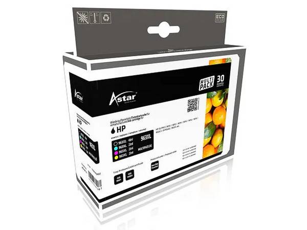 AS70721 ASTAR HP OJ PRO9010 Inkt (4) CMYK - 3YP35AE/ HP963XL (AS70721) 1x2000+3x1600