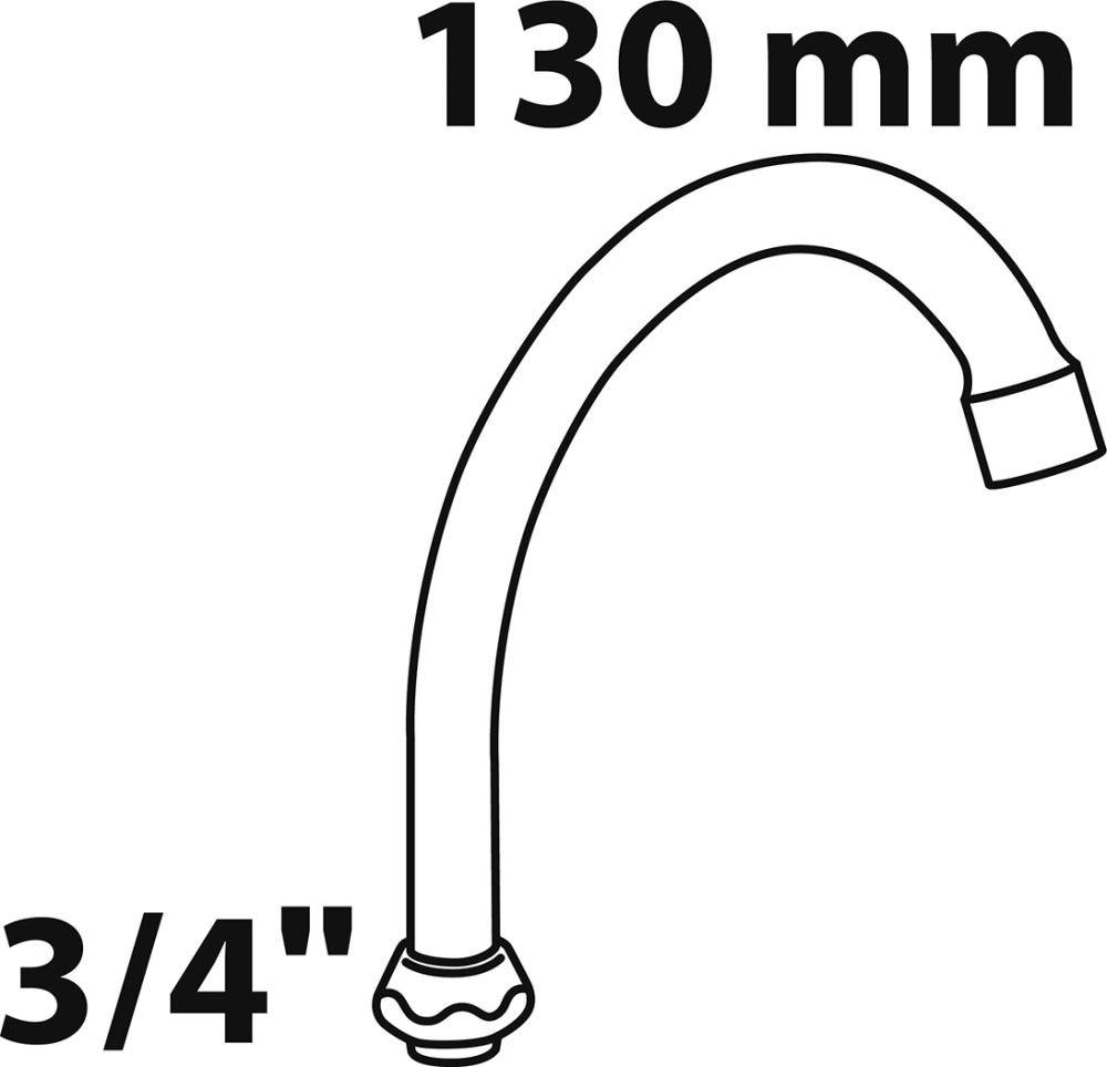 Kirchhoff Pijpuitloop, chroom, 3/4" x 130 mm - 98953018-2