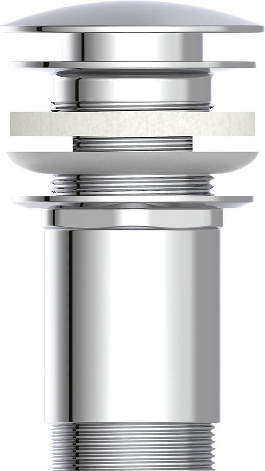 Kirchhoff Push-open aftapkraan, chroom, 1 1/4" - 988073013-3