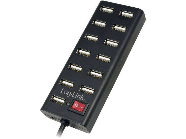 13 poorten USB 2.0 hub LogiLink UA0126 Zwart
