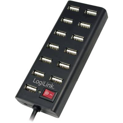 LogiLink UA0126 USB 2.0-hub 13 poorten  Zwart