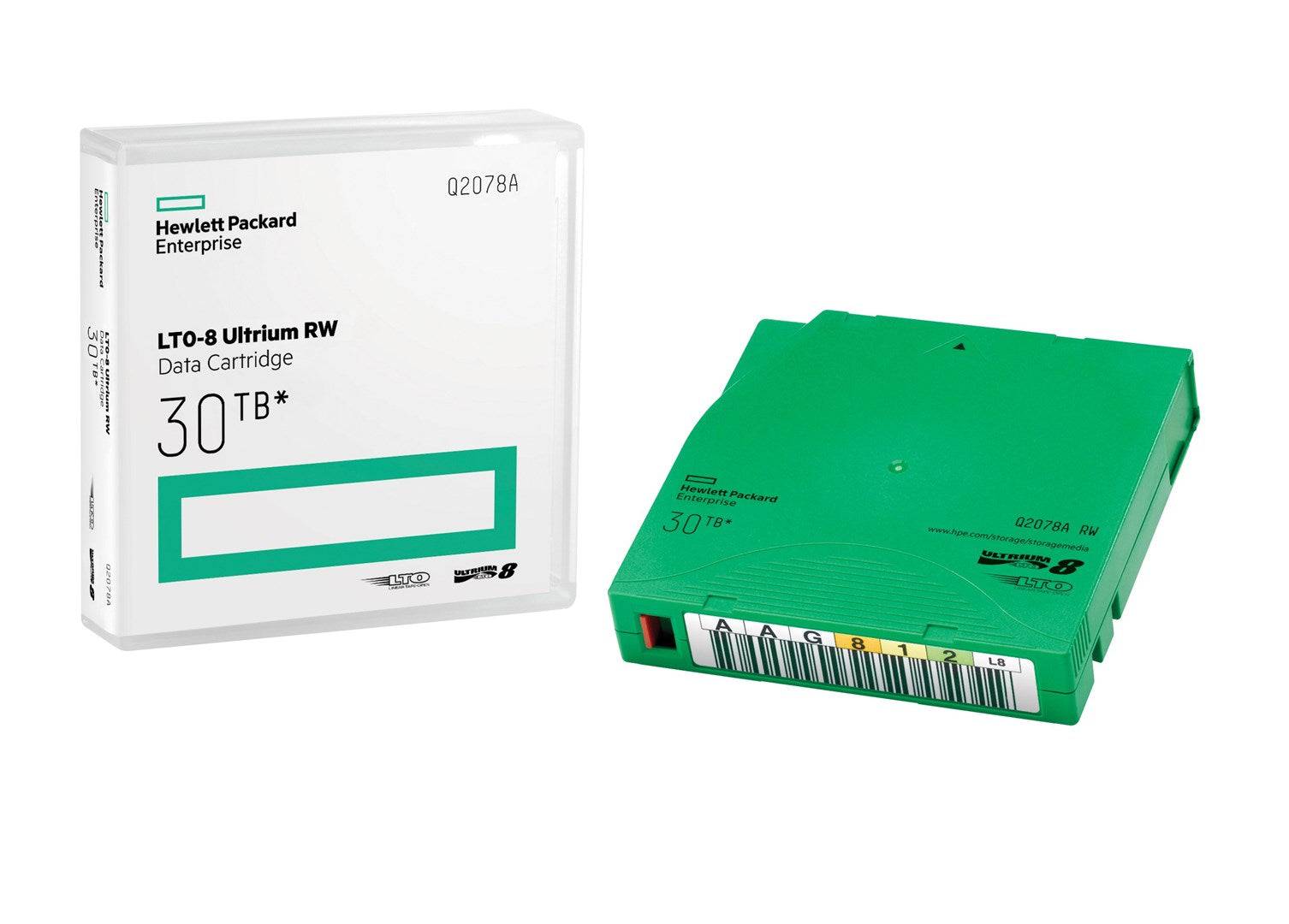 HPE LTO-8 Ultrium 30TB RW Datacartouche, Lege Databand, 12 TB, 1,26 cm-0