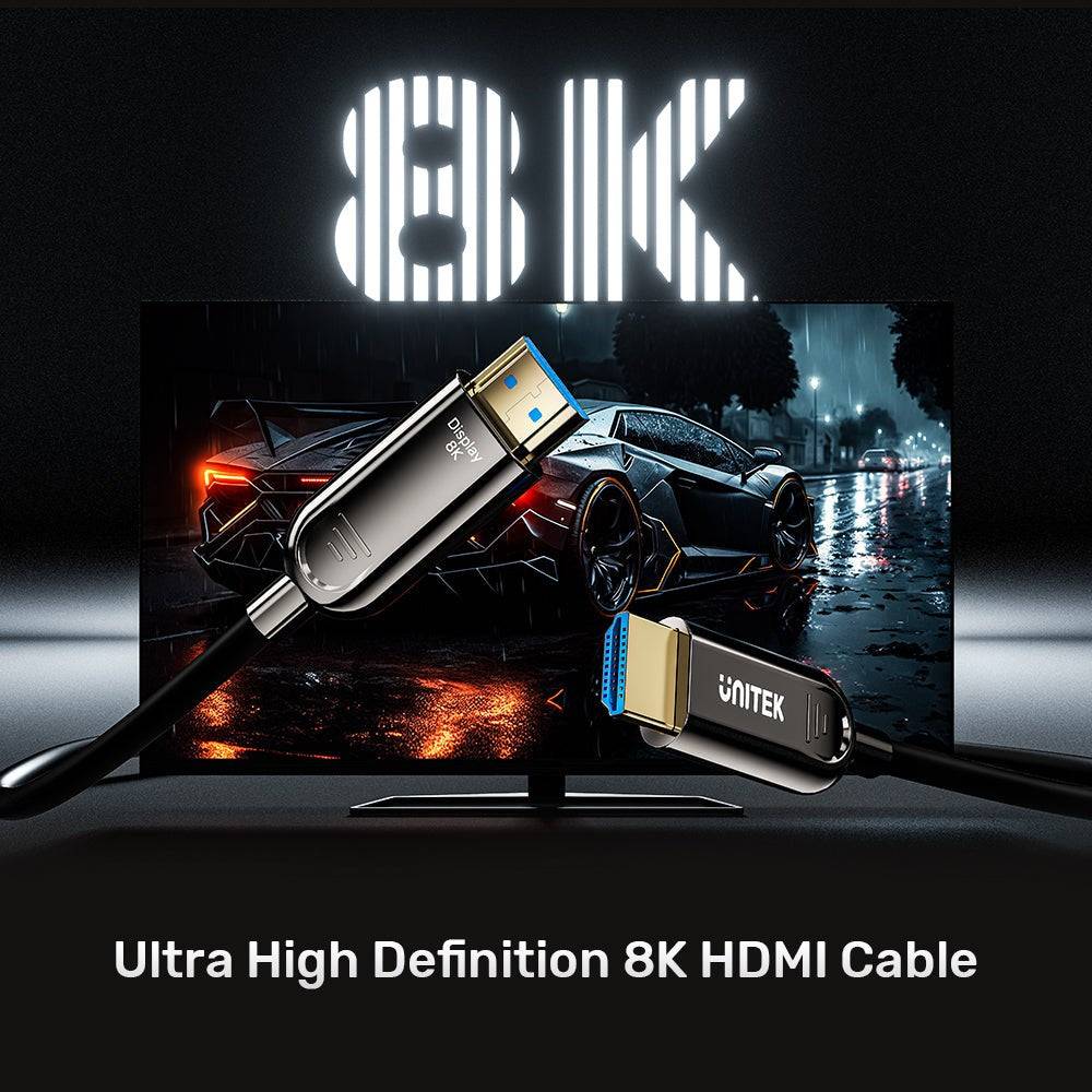 UNITEK HDMI Kabel 50 m Type A Mannelijk Zwart 2.1 48 Gbit/s 7.1 Audio-2