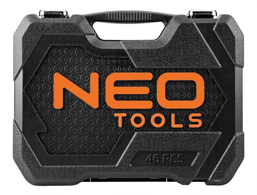 NEO 1/4" + 3/8" Doorgang Steeksleutelset 46 stuks voor Moeilijk Bereikbare Plaatsen-1