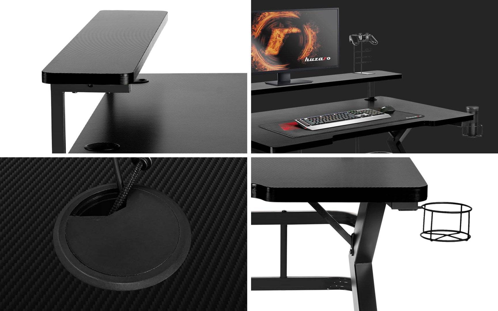 Huzaro Hero 5.0 Computerbureau Zwart - Carbonvezel, Ergonomisch Ontwerp-2