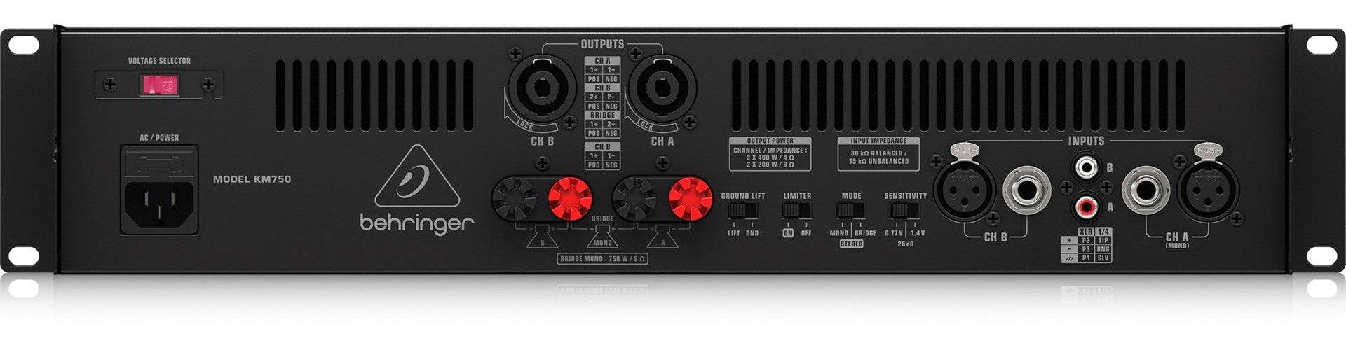 Behringer KM750 Audioversterker 2.1 kanalen Zwart-4