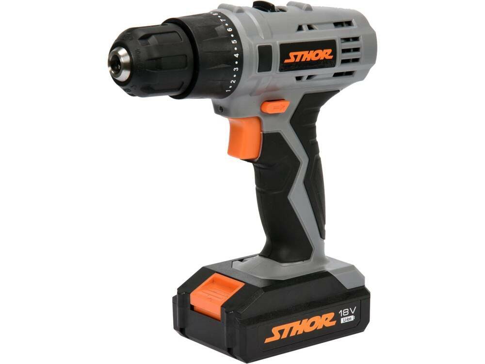 STHOR 18V Accuboormachine met 2 Accu's en Accessoires 78972-4