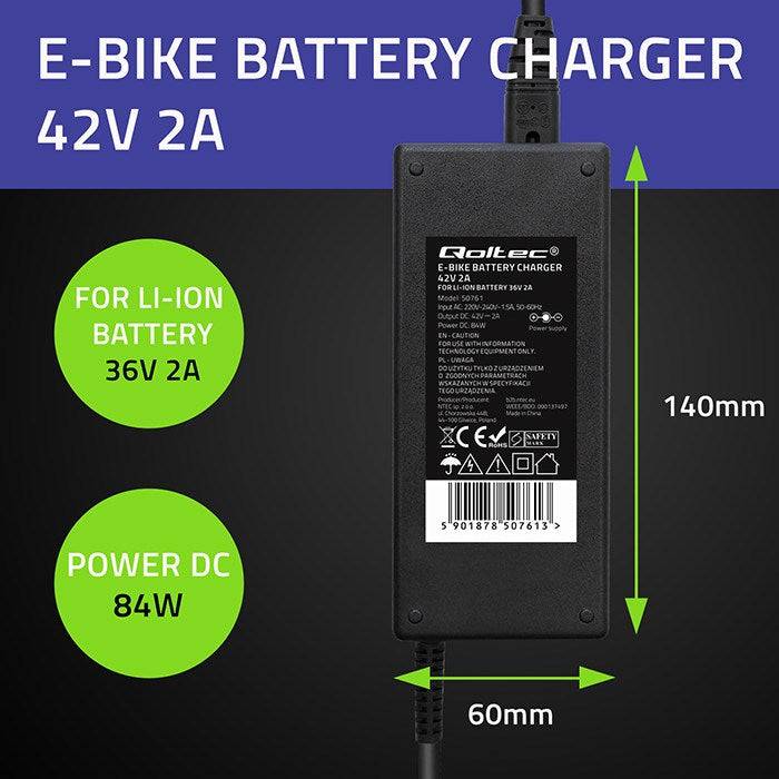Qoltec Oplader voor E-Bike Accu's 36V 42V 2A 5,5 x 2,5 mm-2