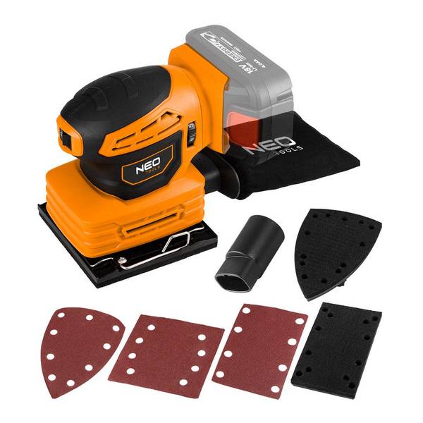 NEO Energy+ 18V 3-in-1 Excentrische Schuurmachine Zonder Batterij