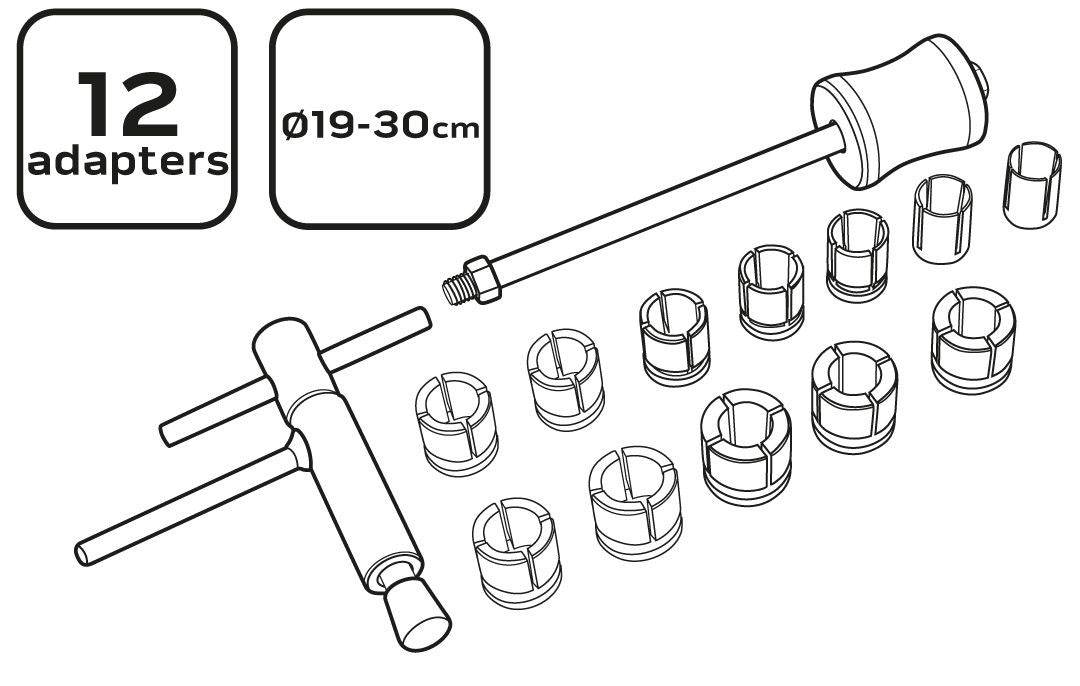 NEO Tools 10-506 Mechanische Gereedschapsset Remcilinder Kit 12 Adapters-0