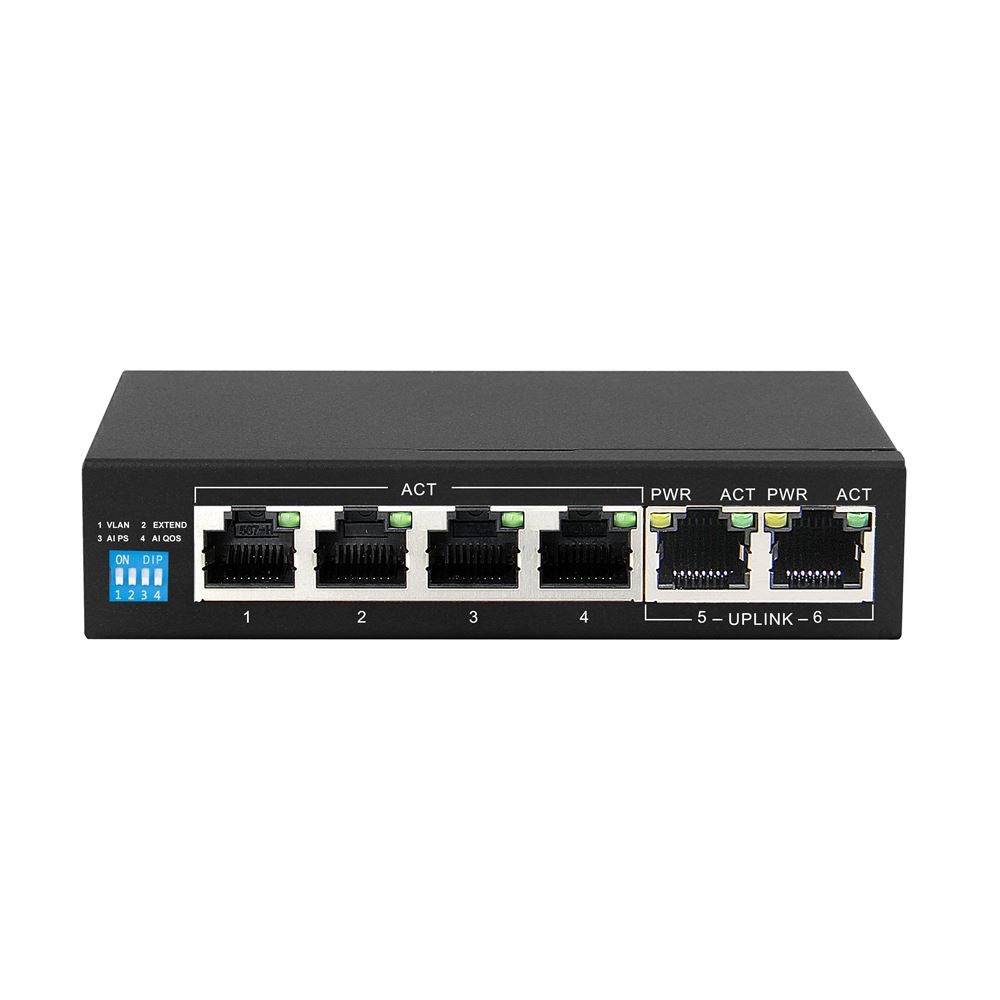 Extralink KRIOS PoE Switch 4x Gigabit PoE 60W 2x RJ45 Uplink-0