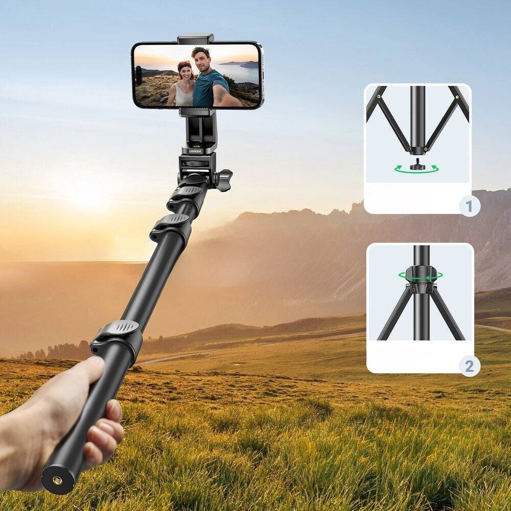 Ugreen Selfiestick met Statief en Afstandsbediening LP680 1,8 m Zwart-1