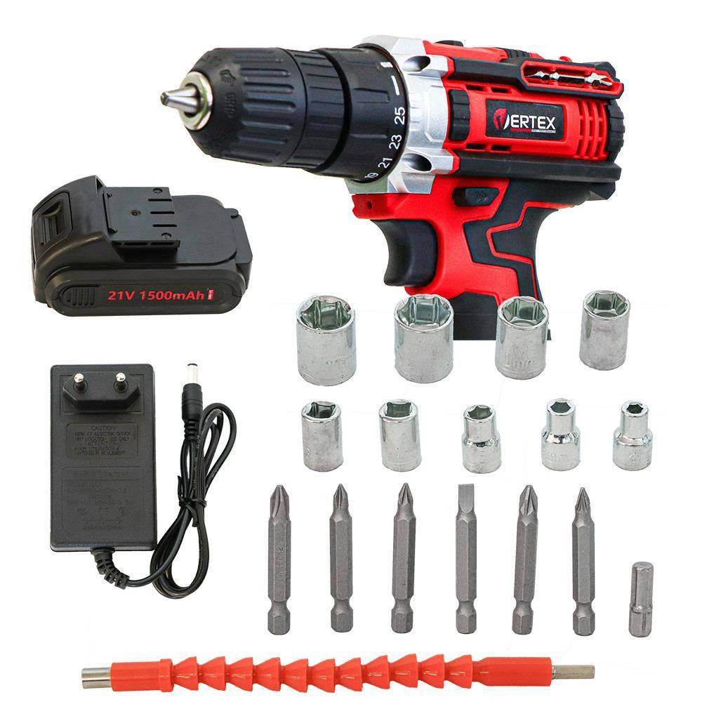 VERTEX SCHROEVENDRIVER 21V 2x1,5Ah KOFFERT-0
