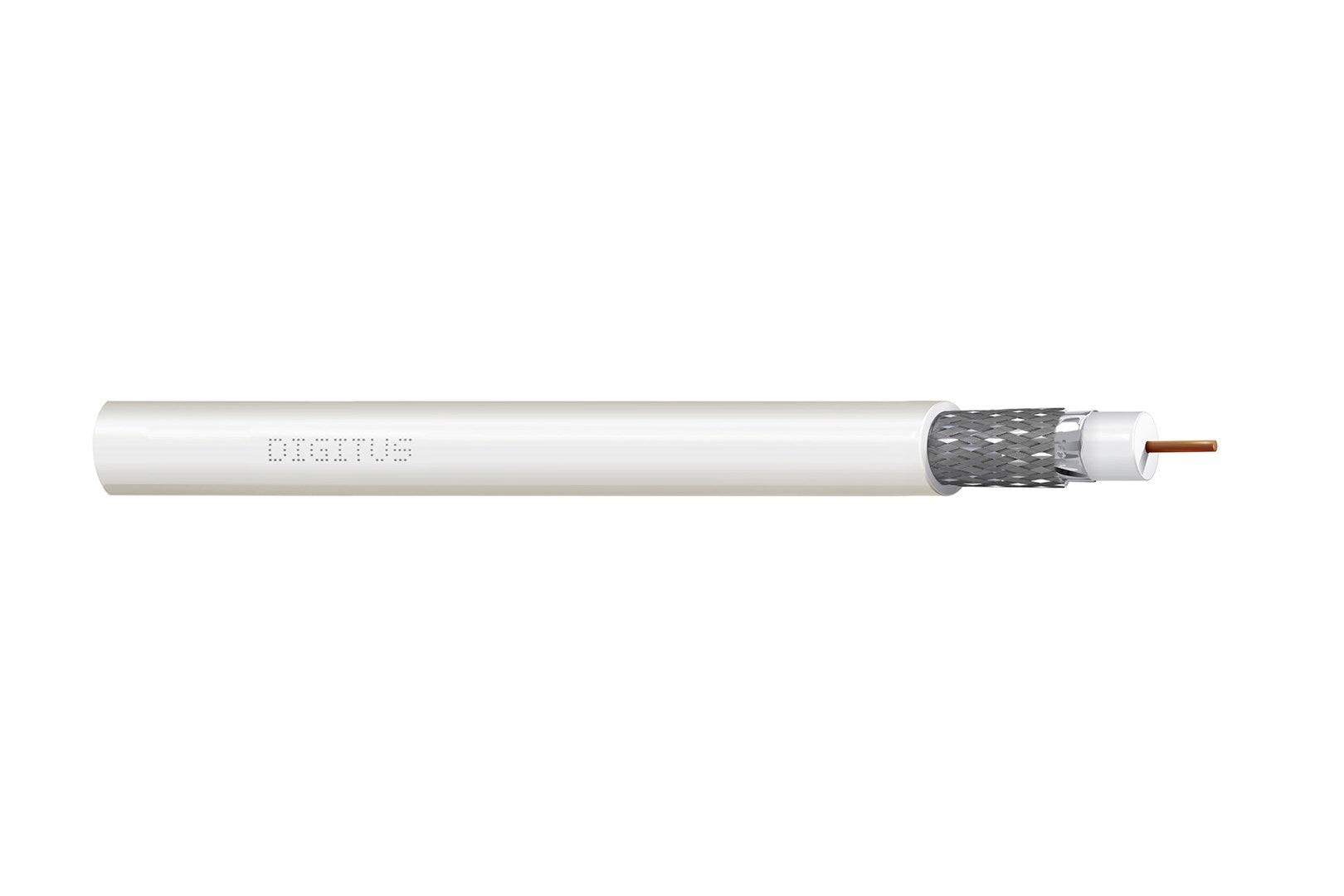 DIGITUS Coaxiale Kabel RG-6 - 75 Ohm Afgeschermd - 100 m - Wit-0