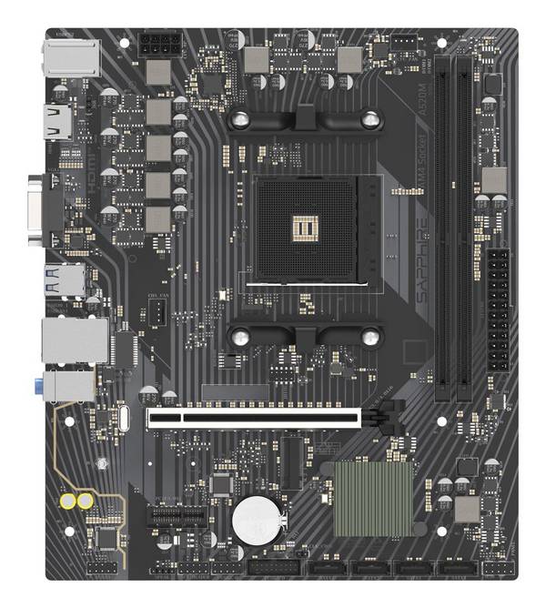 Sapphire A520M-E - Moederbord - Micro ATX - Socket AM4 - AMD A520 Chipset - USB 3.2 Gen 1 - Gigabit LAN - Onboard