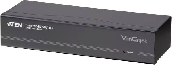 ATEN VS138A-AT-G 8 poorten VGA-splitter Met ingebouwde repeater 2048 x 1536 Pixel Zwart