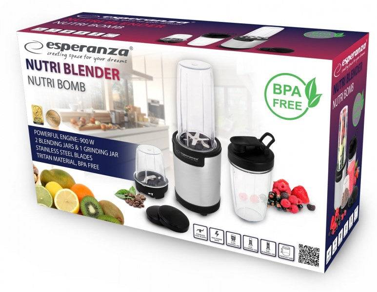 Esperanza Tafelblender 900W Zwart RVS EKM030-4