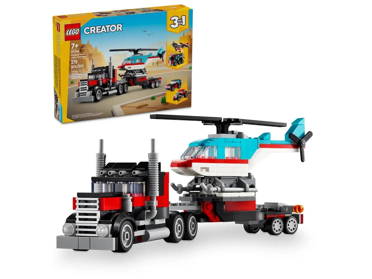 LEGO Creator 3-in-1 Laadwagen met Helicopter (31146)-0