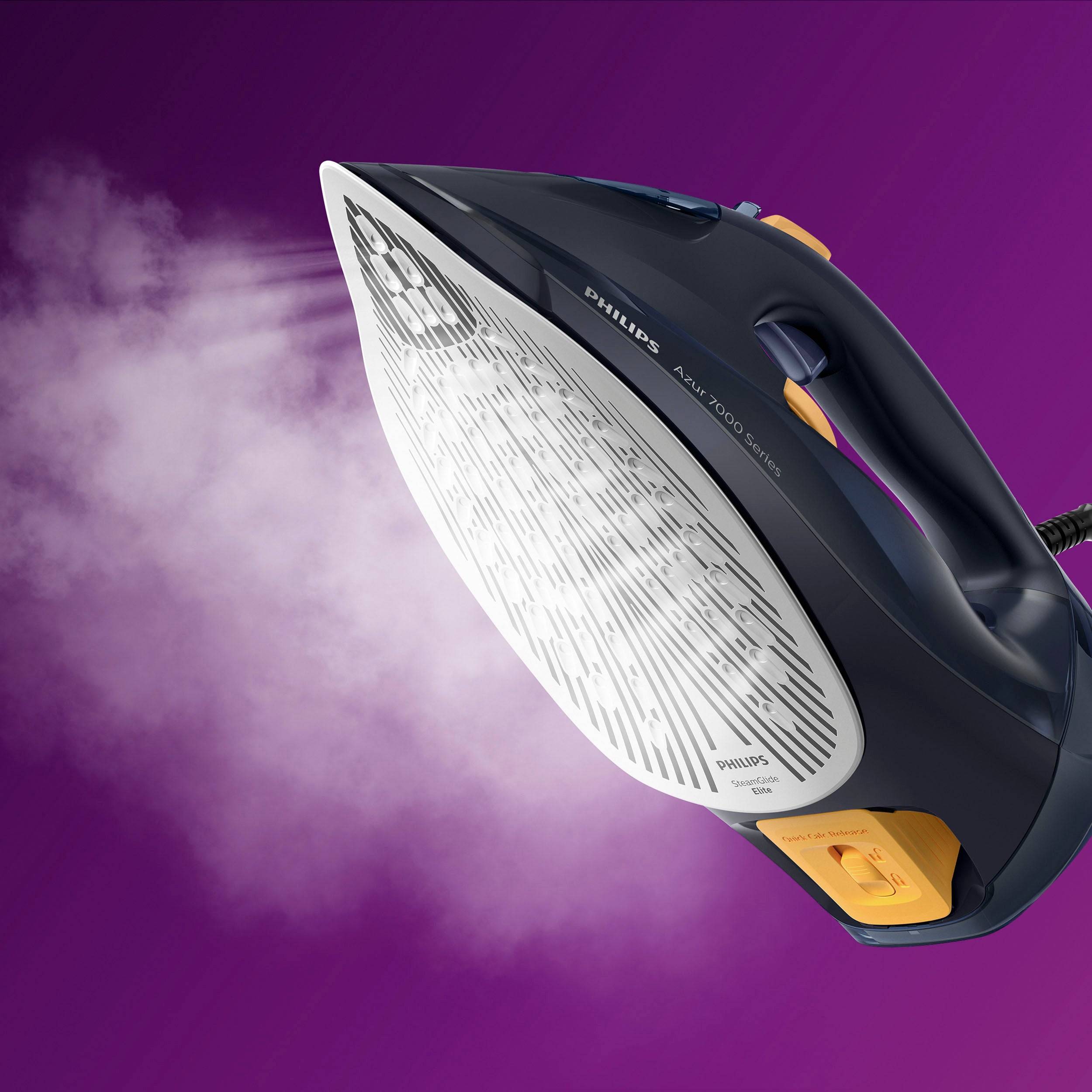 Philips 7000 Series DST7060/20 Stoomstrijkijzer met SteamGlide Elite Zool 250 g/min - Blauw/Geel-2