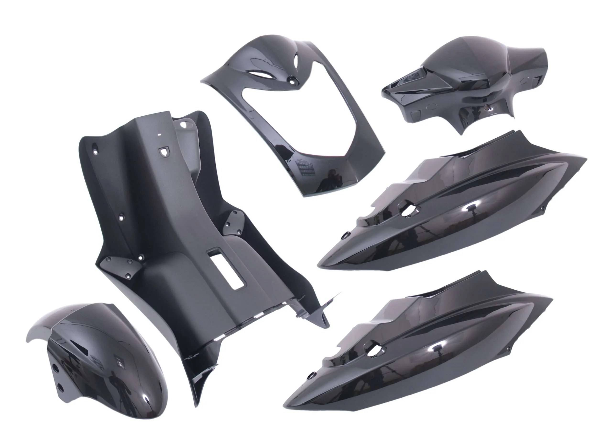Plaatset 7-delig Edge voor Kymco Agility 10- en 12 inch met 2 persoons buddyseat aan 1 stuk - metallic zwart-0