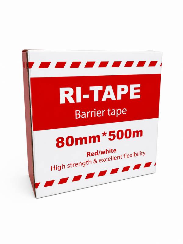 Afzetlint rood/wit 80 mm x 500 m