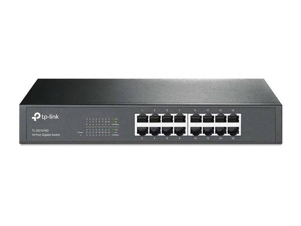 TPL TP-Link TL-SG1016D netwerk-switch Unmanaged L2 Gigabit Ethernet (10/100/1000) Zwart